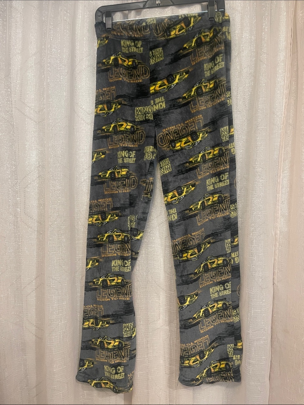 Men’s Grey & Yellow 'Legend' Graphic Jogger Pants Loungewear Pajamas